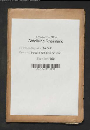 Diebstahl im Haus des Herrn van der Myll zu Well und Arretierung verdächtiger Personen zu Kevelaer