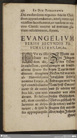 Evangelium Feriis Secundis Paschalibus, Luc. 24