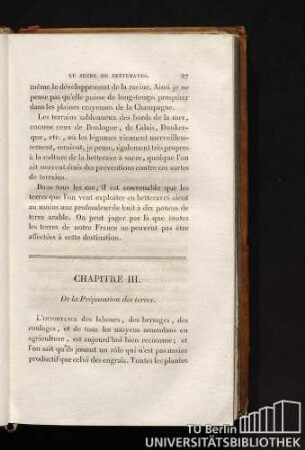 CHAPITRE III. De la Préparation des terres.