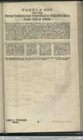 Tabula CLVII. Von denen Herren Lochnern von Hüttenbach in blühender ältern Haupt-Linie zu Lindach
