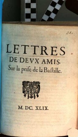 Lettres De Devx Amis Sur la prise de la Bastille