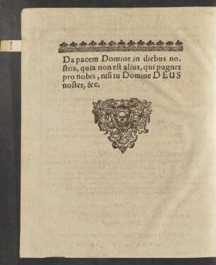 De pacem Domine in diebus nostris, [...]