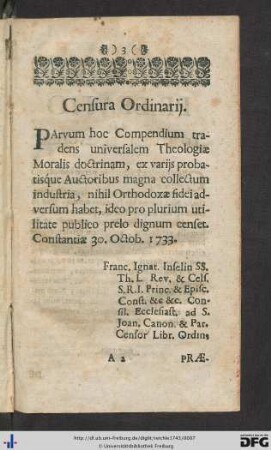 Censura Ordinarii.