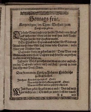 Sontags früe