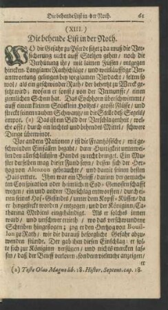 (XIII.) Die behende List in der Noth.