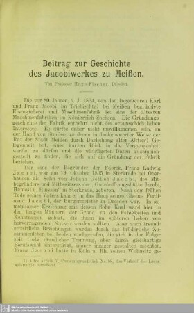 Beitrag zur Geschichte des Jacobiwerkes zu Meißen