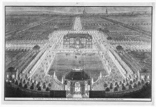 Nachtfest im Großen Garten anläßlich der Hochzeit 1719 : Dresden. Der große Garten während des Nachtfestes anläßlich der Vermählung des Kurprinzen. 1719, lavierte Zeichnung von A. M. Wernerin. Dresden, Kupferstich-Kabinett