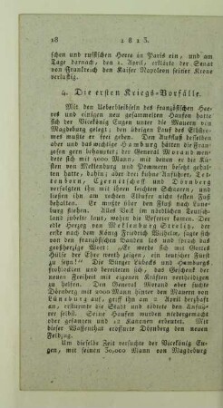4. Die ersten Kriegs-Vorfälle