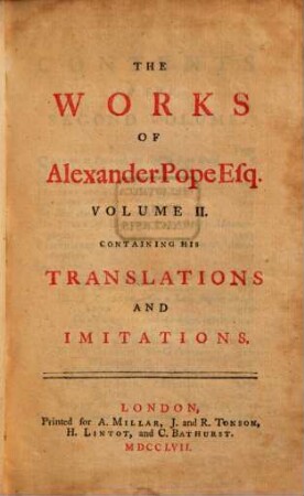 The Works of Alexander Pope. 2