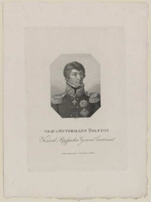 Bildnis des Aleksandr v. Ostermann Tolstoy