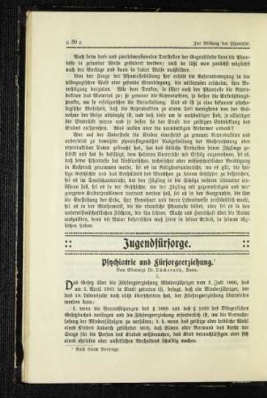 Psychiatrie und Fürsorgeerziehung