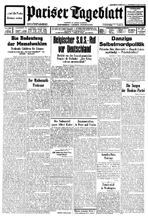 Pariser Tageblatt : le quotidien de Paris en langue allemande