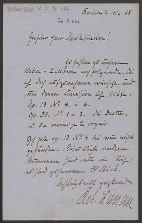 Brief an Friedrich Wilhelm Jähns : 13.02.1868