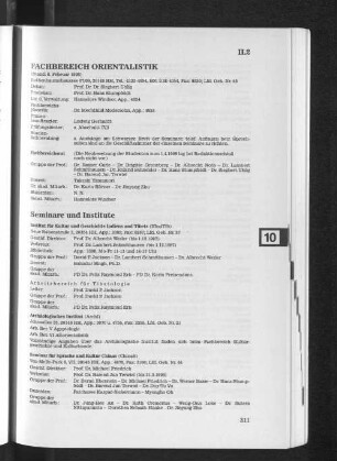 Fachbereich Orientalistik