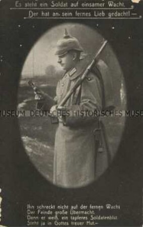 Wachsoldat, mit Vers