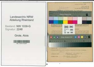 Entnazifizierung Alois Grote , geb. 05.06.1915 (Maurer)