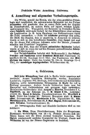 d. Anmeldung und allgemeine Verhaltungsregeln
