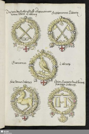 [Zeichnungen von Insignien der adeligen Stände]
