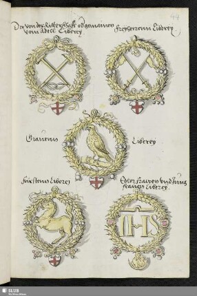 [Zeichnungen von Insignien der adeligen Stände]