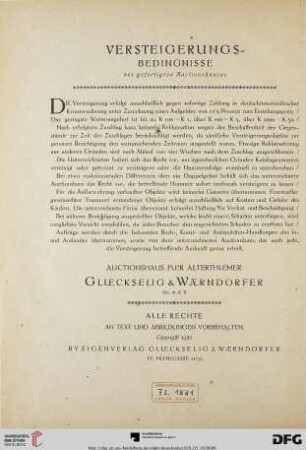 Versteigerungs-Bedingnisse