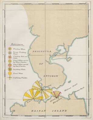 [Chart of China coast, showing position of lights and limits of customs districts]