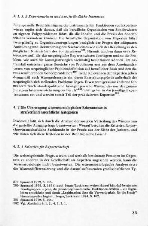 4.1.3.3 Expertenwissen und berufsständische Interessen