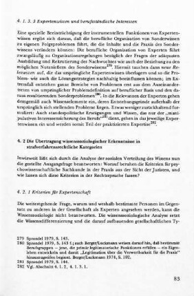 4.1.3.3 Expertenwissen und berufsständische Interessen