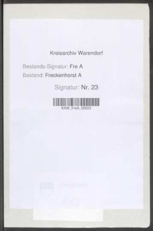 Register der Rauchsteuer im Wigbold Freckenhorst