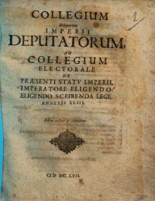 Series priorum annexorum collegio deputatorum