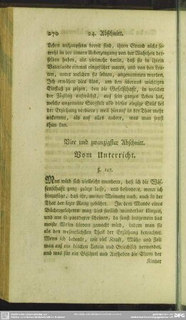 Vier und zwanzigster Abschnitt. Vom Unterricht