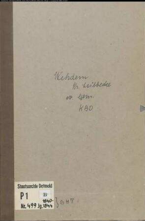 Kirchenbuchduplikat der evangelischen Gemeinde Wehdem, Kreis Lübbecke (GHT 1840-1844) (Gemeinde: Evangelische Gemeinde Wehdem)