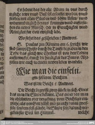 Wie man die einfeltigen sol leren Beichten