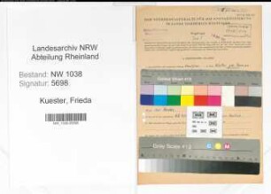 Entnazifizierung Frieda Kuester , geb. 30.06.1907 ()