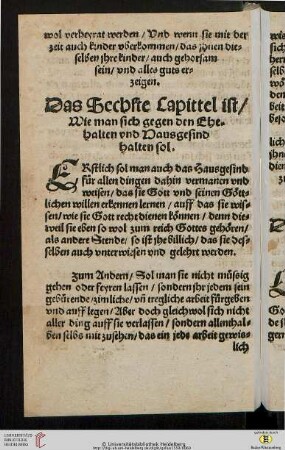 Das Sechste Capittel