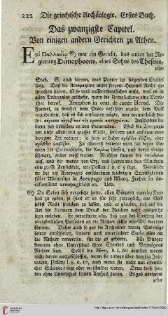 Das zwanzigste Capitel: Von einigen anderen Gerichten zu Athen