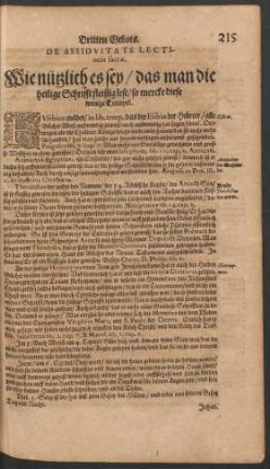 De Assiduitate Lectionis sacrae. Wie nützliche es sey/ das man die heilige Schrifft fleissig lese ...