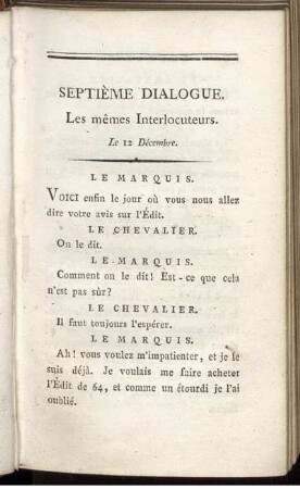 Septième Dialogue. Les mêmes Interlocuteurs.