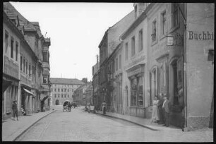 Penig. Brückenstraße mit Planwagen