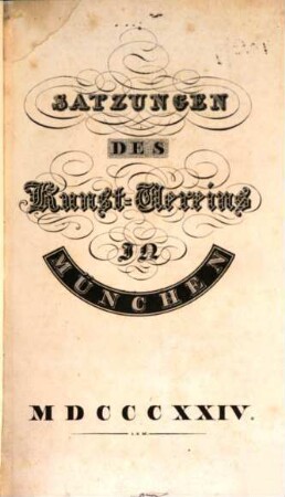 Satzungen des Kunst-Vereins in München. 1824