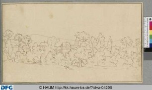 Inmitten eines kleinen Waldes gelegenes Herrenhaus