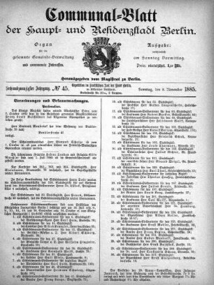 1885,45: No. 45, 8. November 1885
