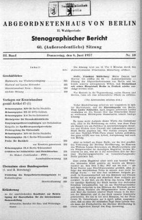 Nr. 10 (60), 17. Mai 1957
