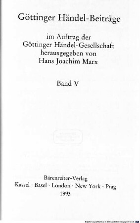 Göttinger Händel-Beiträge. 5