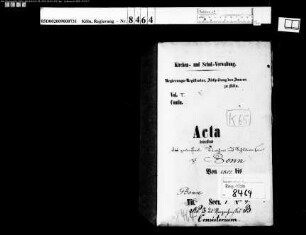 Das protestantische Kirchen- und Schulwesen zu Bonn Bd. 1