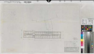 Münster (Münster) Behördenhaus Alter Steinweg Vorentwurf Grundriß 3. Obergeschoß 1956 1 : 200 44 x 71 Pause Staatsneubauleitung Münster Regierung Münster Nr. 34081