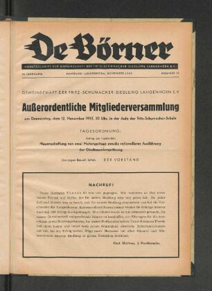 18. Jahrgang, Hamburg-Langenhorn, November 1953, Nummer 11