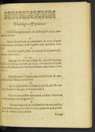 Philologicae Et politica: