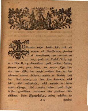 Num foeminae ob perversitatem iuris favorem quem habent, non mereantur breviter disquirit scholasque iuris aperiundas indicit Io. Christianus Hedlerus