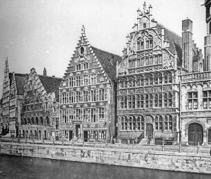 Gent, Quai aux Herbes (Graslei); nach Wiederherstellung