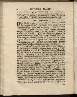 Caput XV Latina lingua, quoad primam originem [...]